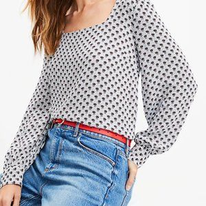 NWOT LOFT Floral Square Neck Blouse